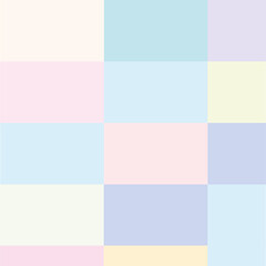 Fototapeta premium Seamless geometric pattern with pastel-colored squares ideal for backgrounds, web design, packaging, branding, social media, textile prints, stationery, invitations, and modern creative projects