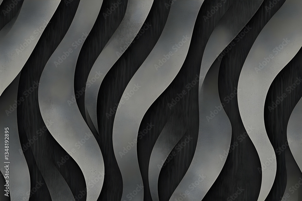 Poster elegant abstract grey wavy lines and dark background creating sophisticated visual rhythm