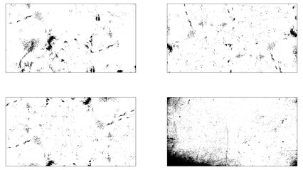 Grunge set. Detailed textures. Paint stains. Grunge texture. Set of Black and white grunge. Distress overlay texture.
