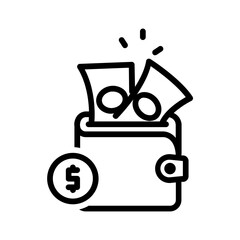 Vector  black line icon for Affordability