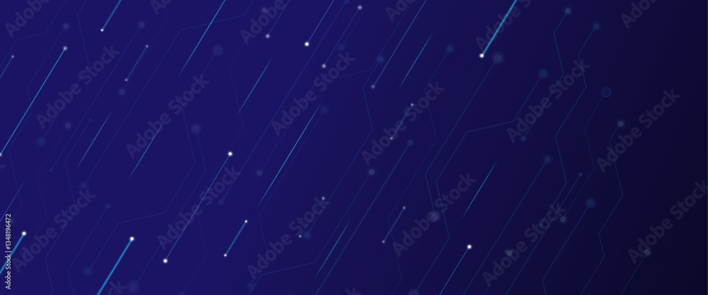 Poster abstract digital technology futuristic internet network speed connection dark blue background.