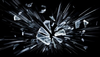 breaking glass with motion blur in slow motion alpha