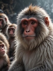 Fototapeta premium Japanese Macaque Portrait