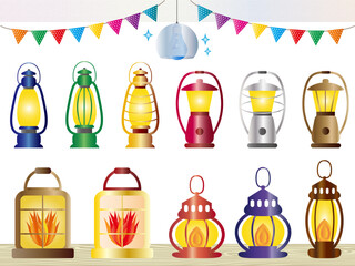 ランプ■ランプ＆ランタンのカラフルセット