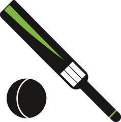 cricket bat and ball vector illustration
