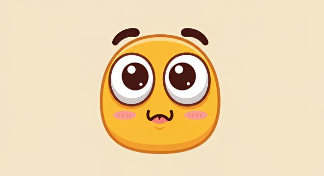 recommend clip art: Cute Kawaii Style Emoji Face with Wide Eyes and Blushing Cheeks