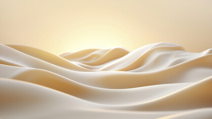 Fototapeta premium Soft, flowing fabric waves create serene and calming atmosphere. gentle curves and warm tones evoke sense of tranquility and elegance