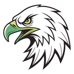Obraz premium Fierce Eagle Mascot vector head Logo in Modern Sports Style with Red and White Accents