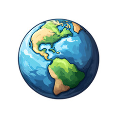 Naklejka premium Vibrant and Detailed of the Earth Showcasing the Continents Oceans and Greenery