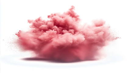 Abstract Pink Cloud Explosion with Blue and Teal Ground Effect Digital Art isolated with Transparent Background