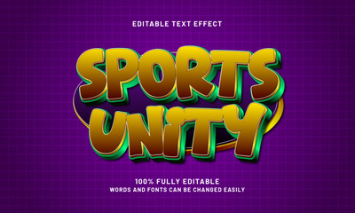 Obraz premium sports unity editable text effect with a sport and team text style