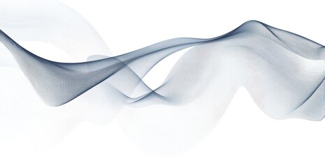 Abstract illustration featuring flowing wave like lines in shades of blue