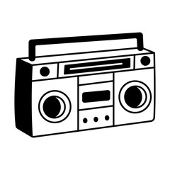 Doodle vector illustration depicting a stereo player 

