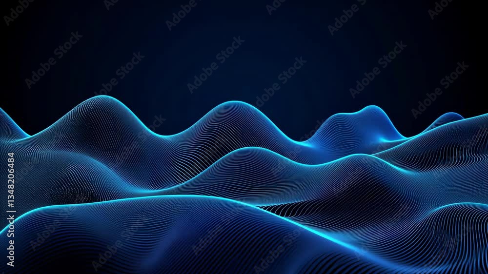 Poster business background with abstract wave lines in a modern design generative ai