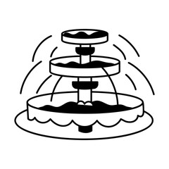 A hand drawn illustration showing water fountain


