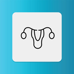 Ovary Health icon. Editable stroke. Vector illustration