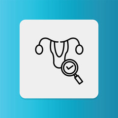 Uterus Checkup icon. Editable stroke. Vector illustration