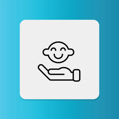 Baby care icon. Editable stroke. Vector illustration
