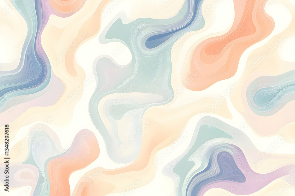 Poster abstract swirls of pastel colors creating a soft and dreamy texture