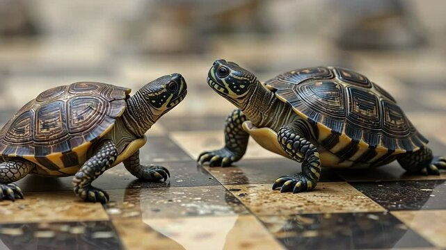  Two turtles on a chessboard