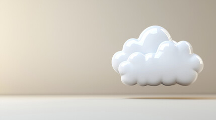 3D cloud icon floating in minimalistic background, symbolizing storage