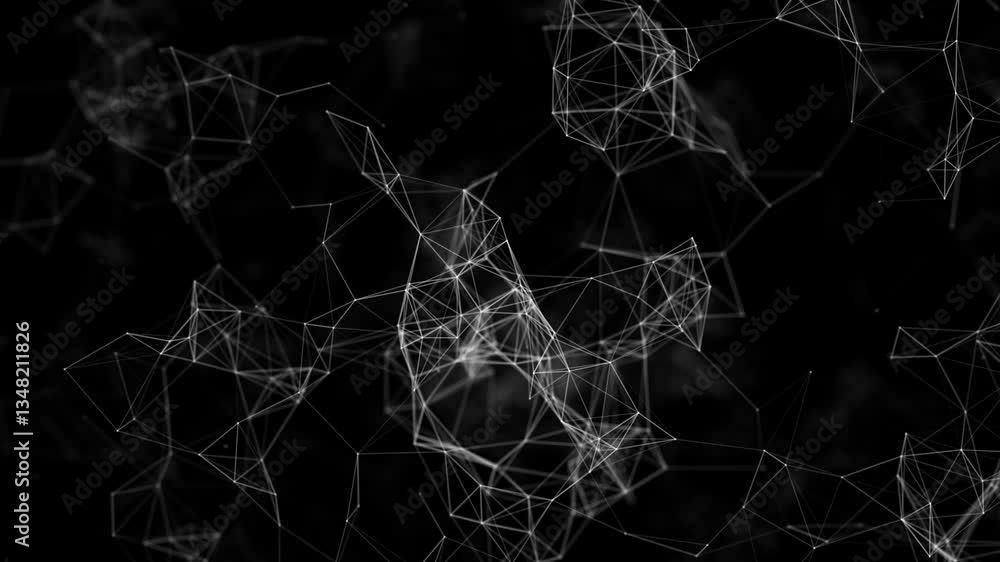 Poster abstract plexus futuristic network connection technology. extensive shimmering neural network on a d