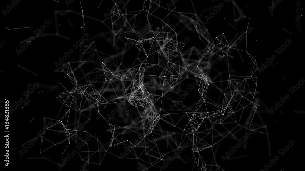Poster abstract plexus futuristic network connection technology. extensive shimmering neural network on a d