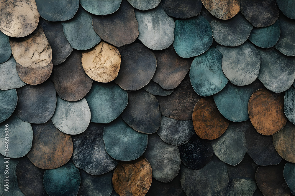 Poster abstract stone tile texture with earthy tones and circular pattern