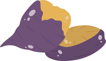 Sweet potato, baked sweet potato, hand drawn