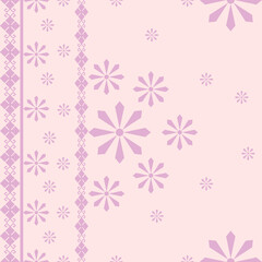 Set of geometric pattern on pink theme. Vector.