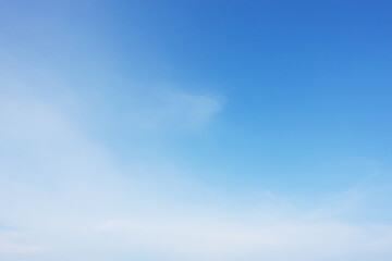 Fantastic soft white clouds against blue sky and copy space horizontal shape.