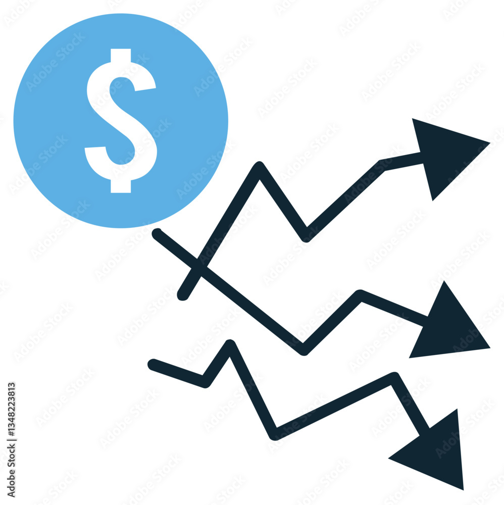 Poster sales analytics icon vector representing performance tracking, data insights, and revenue analysis. 