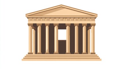 Fototapeta premium Classic Greek Temple Illustration (1)