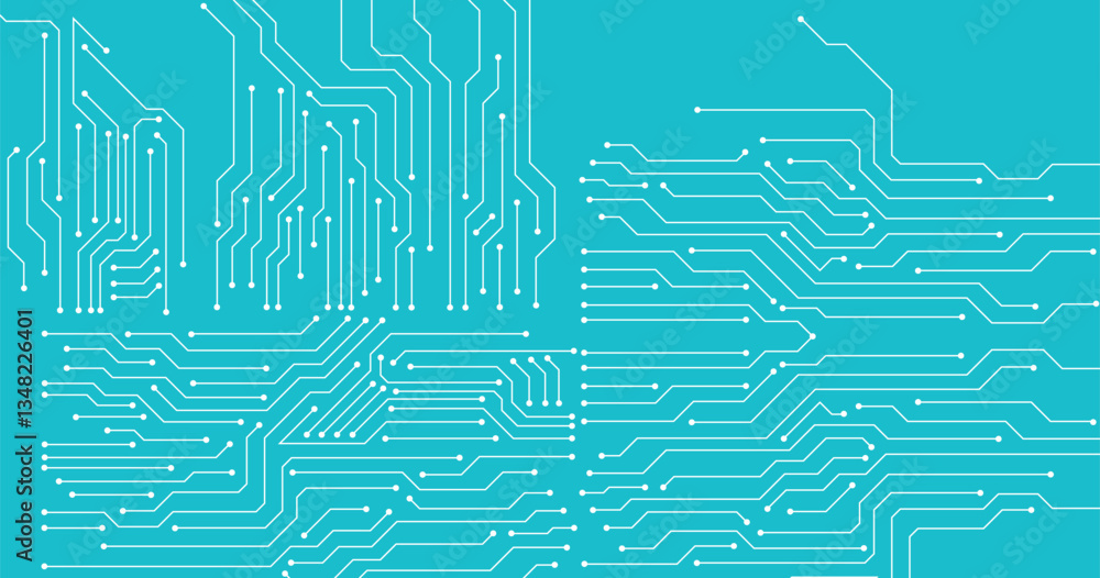 Poster vector circuit board illustration. abstract technology. seamless pattern