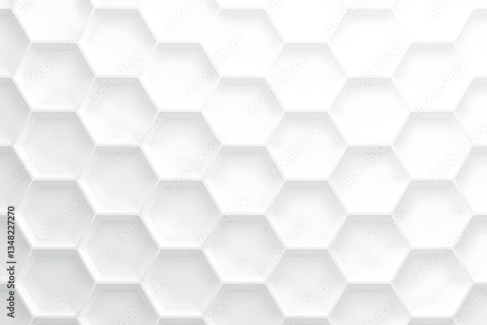 Poster abstract background illustration of white geometric hexagons. surface hexagon pattern