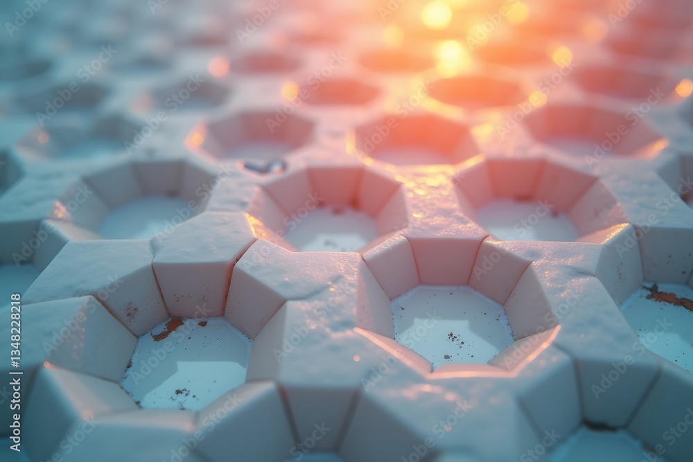 Aufkleber abstract background illustration of white geometric hexagons. surface hexagon pattern