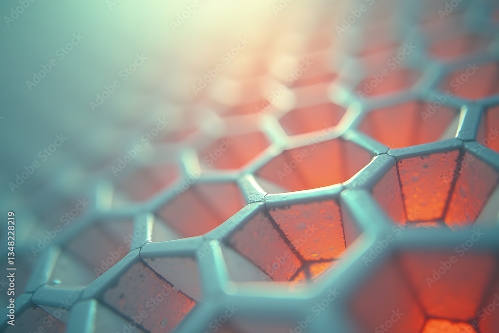 Poster abstract background illustration of white geometric hexagons. surface hexagon pattern