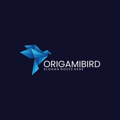 Origami Bird Gradient Colorful Logo