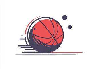 Basketball in motion, abstract graphic