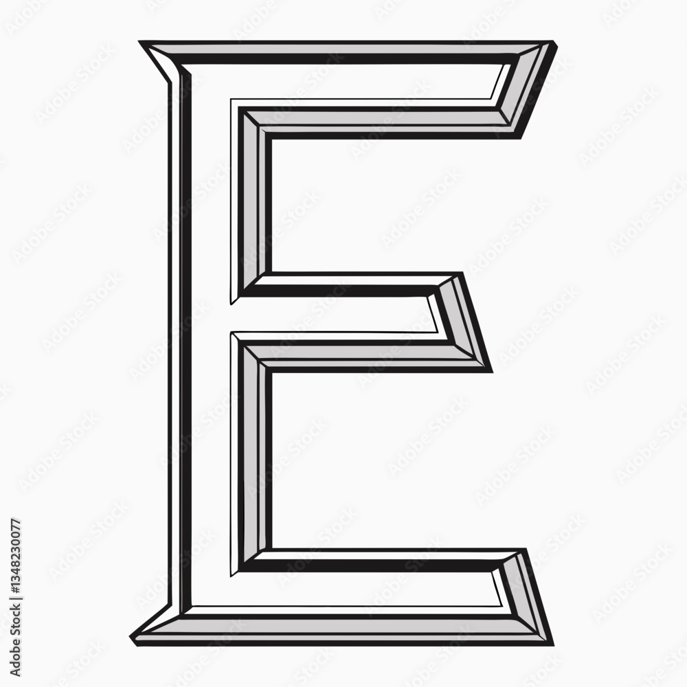Poster stylish letter e vector logo design featuring a 3d effect on a clean white background generative ai