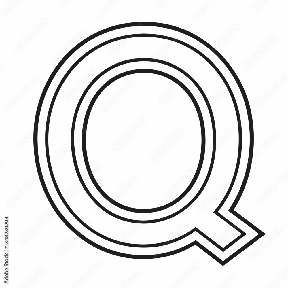 Poster vector logo of the letter q designed with clean lines on a white background for versatile branding a