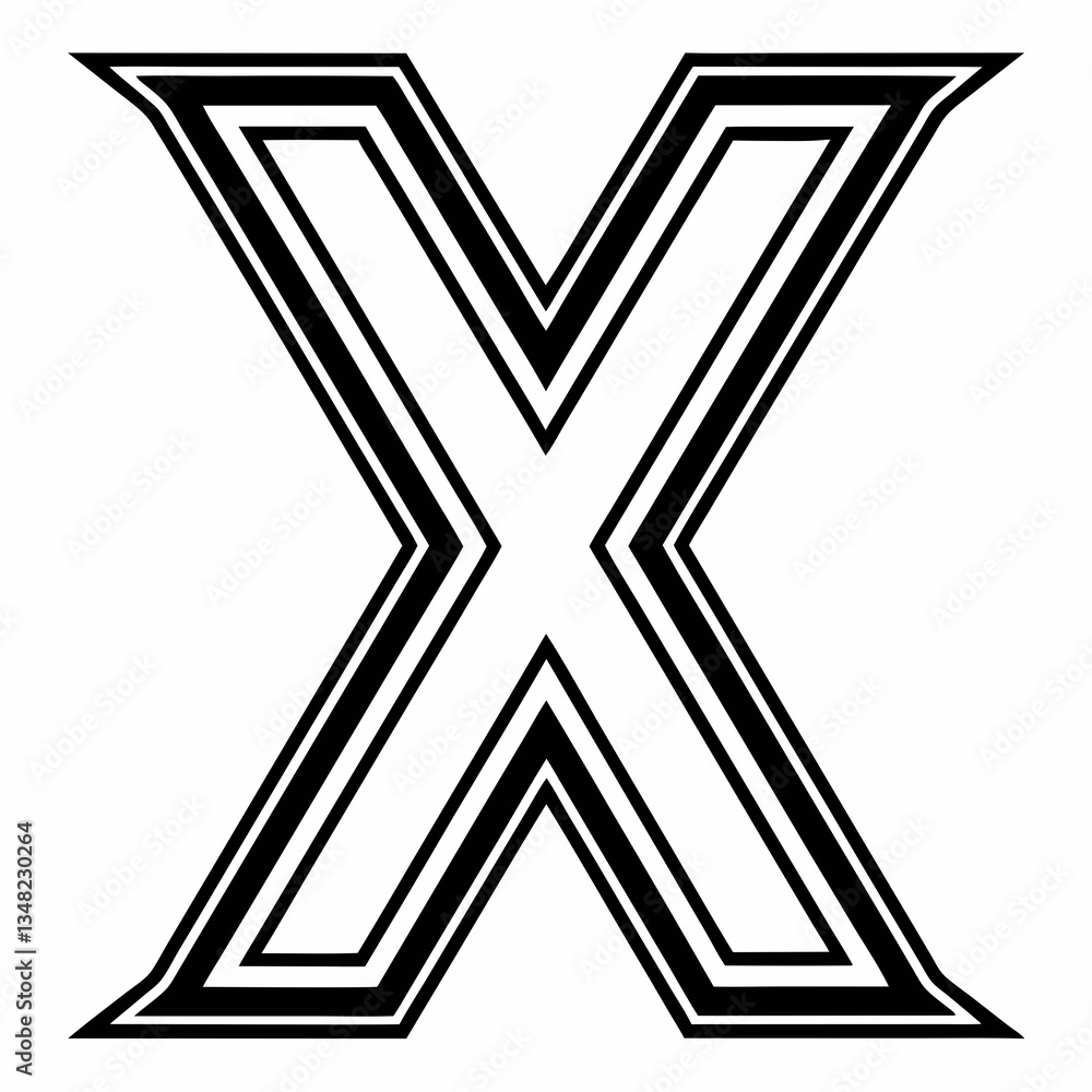 Poster creative letter x vector logo design isolated on a white background with layered outlines for a mode