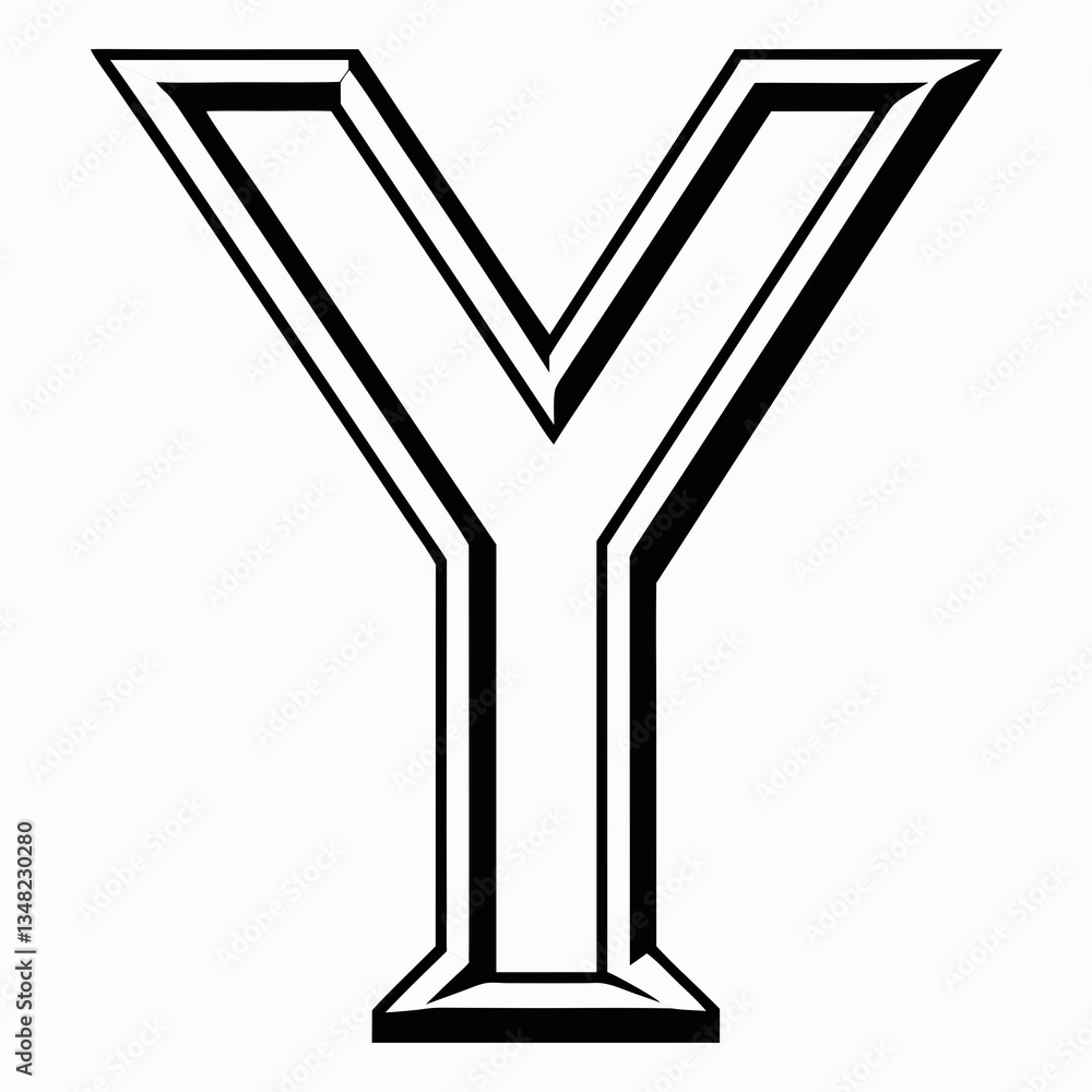 Poster stylish letter y vector logo design isolated on a clean white background suitable for branding and g