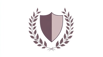 Emblem of protection, shield, laurel wreath, symbol