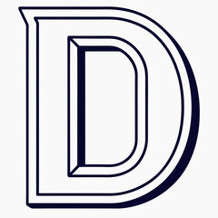 Stylish and Modern Sticker Letter D Vector Logo Design Isolated on a White Background for Branding and Creative Projects Generative AI