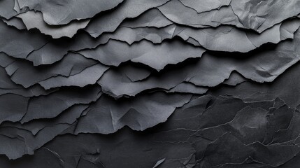 Monochromatic paper texture, organic torn shapes, harsh contrast photography, abstract surface detail, artistic material composition, raw paper edges, modern minimalist style