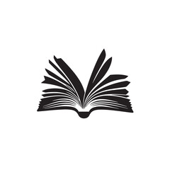Detailed book logo education silhouette vector illustration.