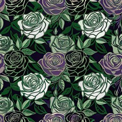 Seamless pattern, pattern, watercolor, decorative background with roses, gorgeous background with flowers, vintage floral pattern