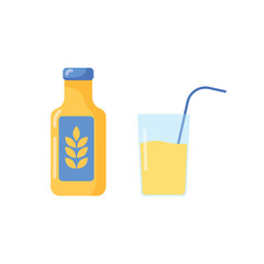 Oat milk or rice milk. vegan lactose free drink concept or wheat germ milk for vegetarians. Vegan milk glass.