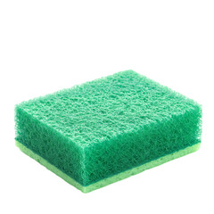 Green Cleaning Sponge on Transparent  background